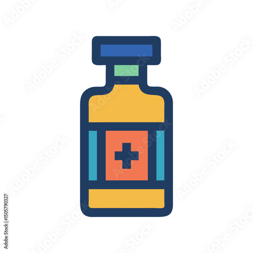 Colorful icon of a medical vial or bottle