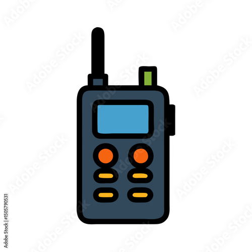 Illustration of a portable handheld two way radio