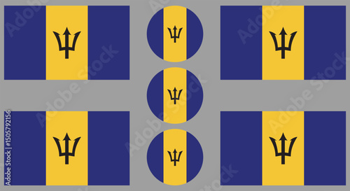 Barbados Flag. National Barbados flag. Flag of Barbados. Flag of Barbados Vector graphics