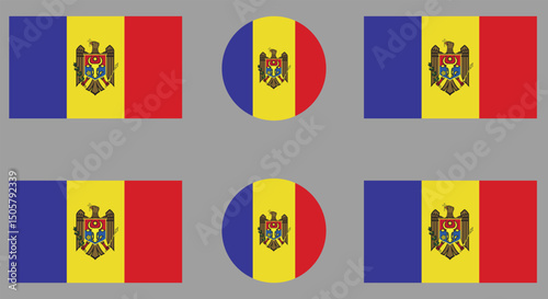 National flag of Moldova. Moldovan original flag. Official colors. Proper proportions. Full size.