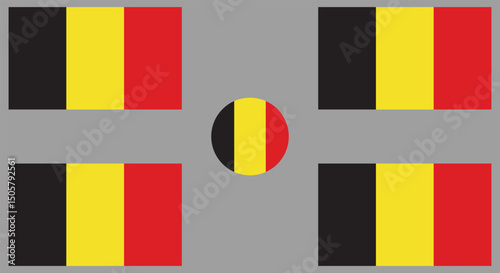 Belgium flag vector design and illustration , National flag of Belgium also with original color 