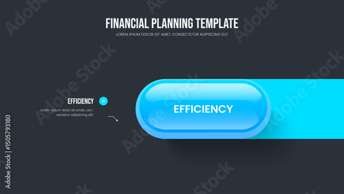 Corporate Plan Slide Layout Vector Illustration. Marketing Report One Element Infographic Presentation Template. Financial Planning 1 Step Diagram Slideshow Design.