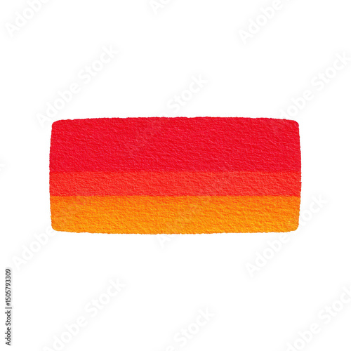 Rectangular gradient of red to orange with textured surface creates vibrant and warm visual effect. colors transition smoothly, evoking sense of warmth and energy
