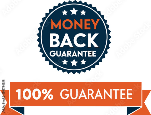 Badge design money back guarantee satisfaction vector illustration 