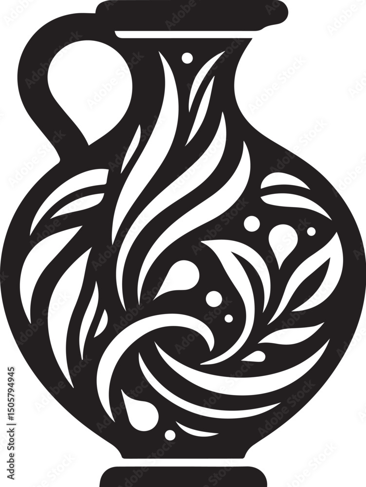 Obraz premium Artistic vase icon vector illustration
