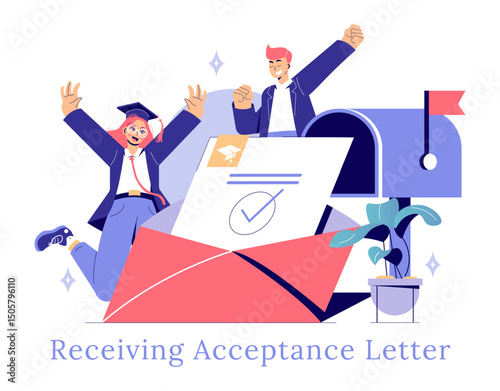 College Choise. Flat Vector Illustration