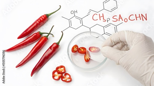 Scientific Study of Chili Peppers Examining Capsaicinoids and their Impact on Human Physiology, a Detailed Analysis of the Chemical Composition.
