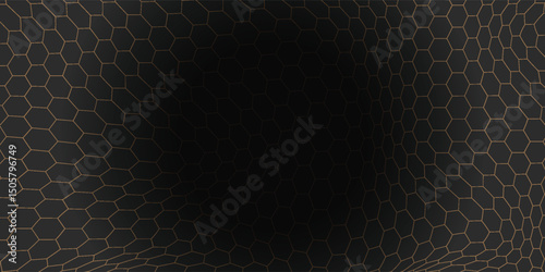 hexagon pattern. Texture bee comb grid. Flat vector illustration isolated on dark background.