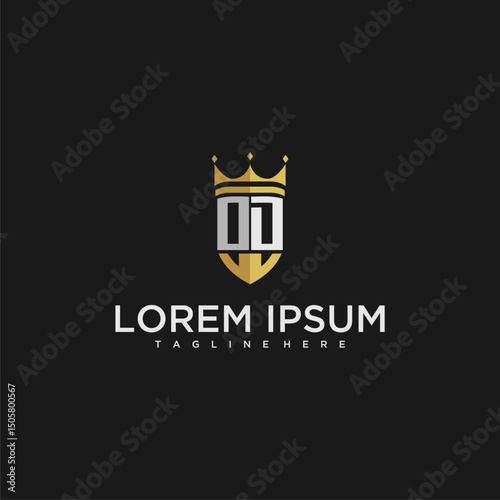 OD luxury letter monogram for crown and shield logo design