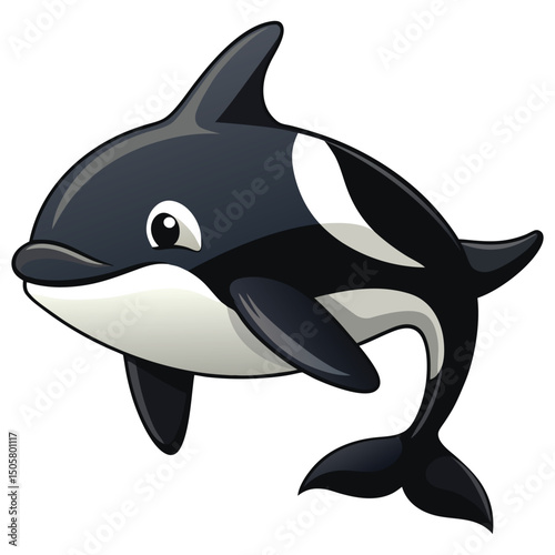 Killer Whale clipart on white background