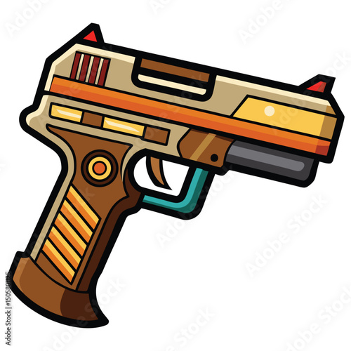 Gun weapon clipart on white background