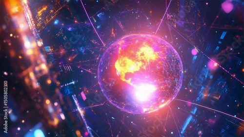 Animation video Abstract celestial background with sparkling stars.