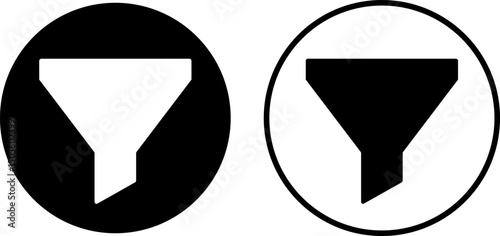 funnel icon. Representing Conversion Optimization. Process Efficiency. filtering icons. sorting symbol. Ascending and descending sort signs
