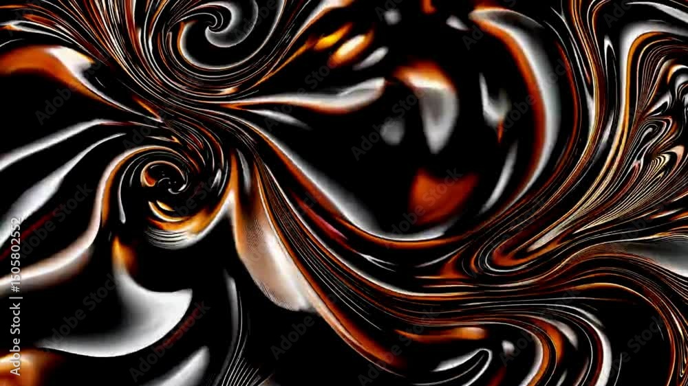 abstract black and orange swirls