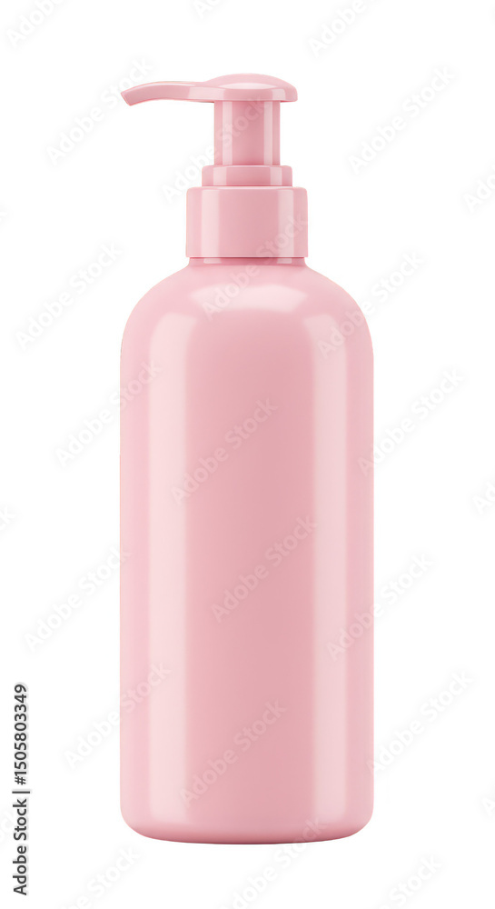 Pink Plastic Bottle Illustration Cosmetic Hygiene Product with Pump Pink Plastic Bottle Illustration Cosmetic Hygiene Product with Pump