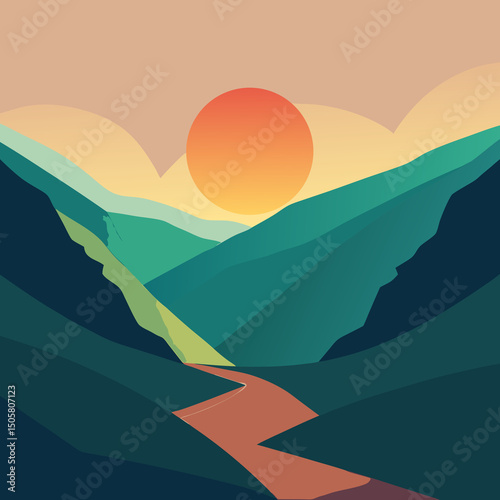landscape with mountains