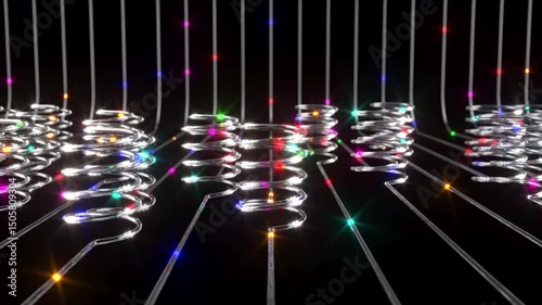 data base big date curve glass line color neon led