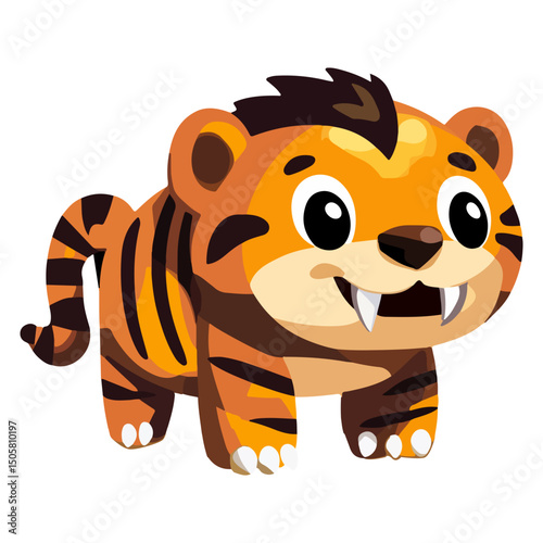 saber-toothed tiger, animal, vector, transparent background, tiger, mammal, wildlife, feline, isolated, nature, predator, cute, safari, symbol