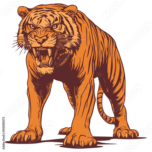 saber-toothed tiger, animal, vector, transparent background, tiger, mammal, wildlife, feline, isolated, nature, predator, cute, safari, symbol