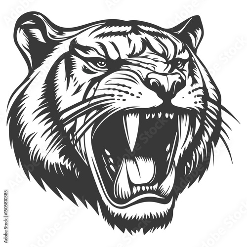 saber-toothed tiger, animal, vector, transparent background, tiger, mammal, wildlife, feline, isolated, nature, predator, cute, safari, symbol