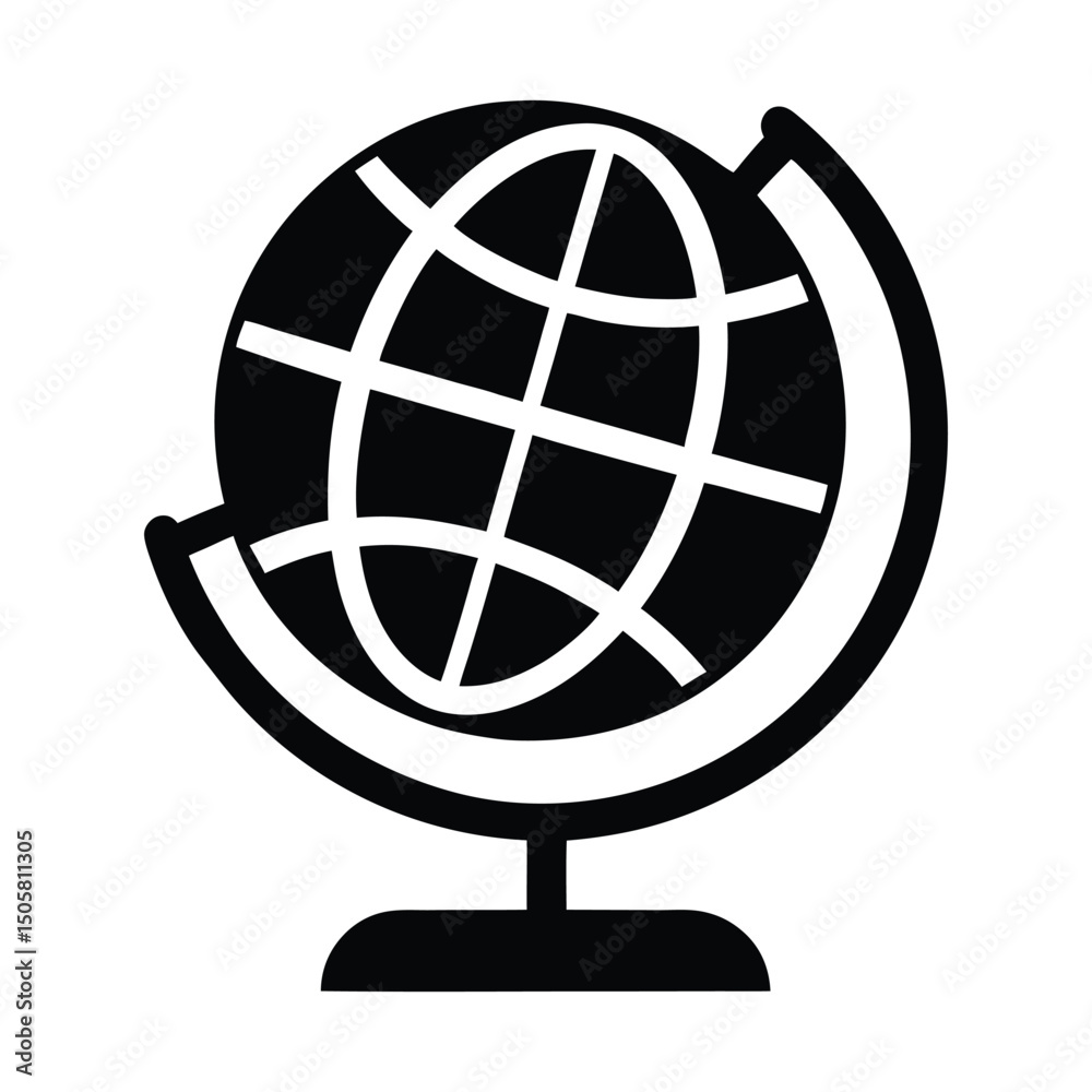 Clean minimalist glob silhouette icon isolated on white background