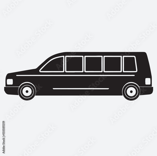 limousine icon silhouette vector art illustration