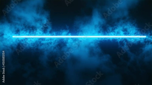 Animation  video Abstract white smoke and blue lightning in a dark night sky.