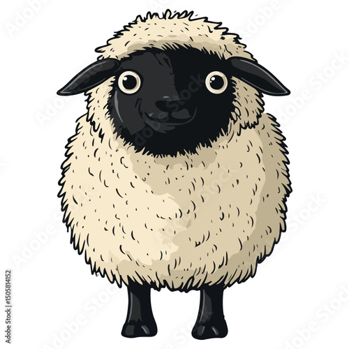 valais blacknose sheep, animal, vector, transparent background, sheep, mammal, farm, wool, nature, agriculture, livestock, grazing, cute, farm animal, pasture, rural, countryside, black, white