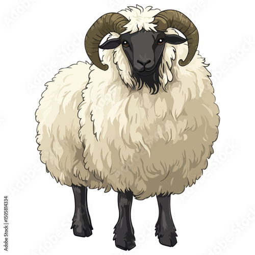 valais blacknose sheep, animal, vector, transparent background, sheep, mammal, farm, wool, nature, agriculture, livestock, grazing, cute, farm animal, pasture, rural, countryside, black, white