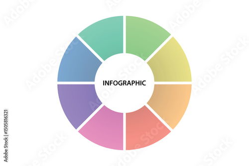 Gradient pastel circle chart with central infographic label