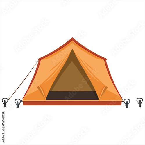 Orange camping tent outdoor adventure recreation