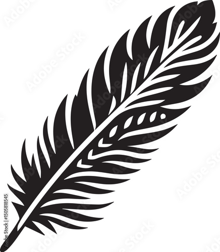 black Bird feather silhouette, vector design