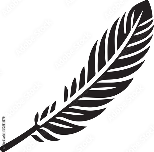 black Bird feather silhouette, vector design