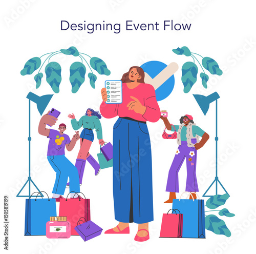 Event Agency. Flat Vector Illustration