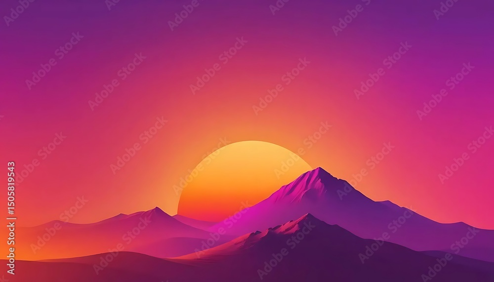 custom made wallpaper toronto digitalA serene sunset bathes majestic mountains in warm hues, creating a calm and scenic landscape view.