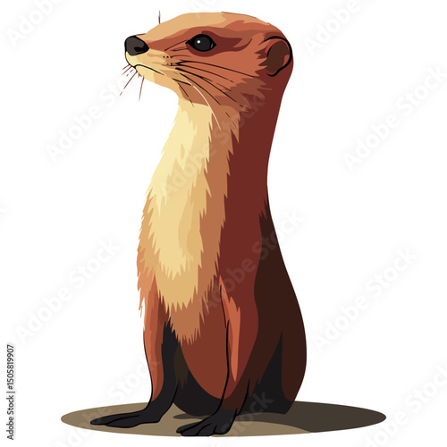 weasel, animal, vector, transparent background, mammal, rodent, cute, wildlife, wild, nature, symbol, zoo, isolated