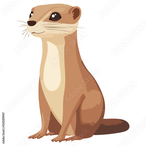 weasel, animal, vector, transparent background, mammal, rodent, cute, wildlife, wild, nature, symbol, zoo, isolated