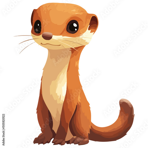 weasel, animal, vector, transparent background, mammal, rodent, cute, wildlife, wild, nature, symbol, zoo, isolated
