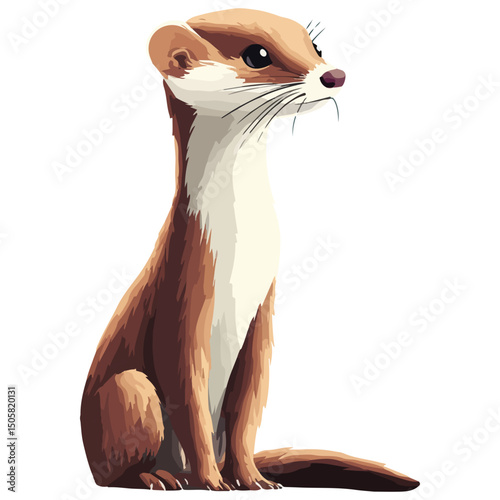 weasel, animal, vector, transparent background, mammal, rodent, cute, wildlife, wild, nature, symbol, zoo, isolated