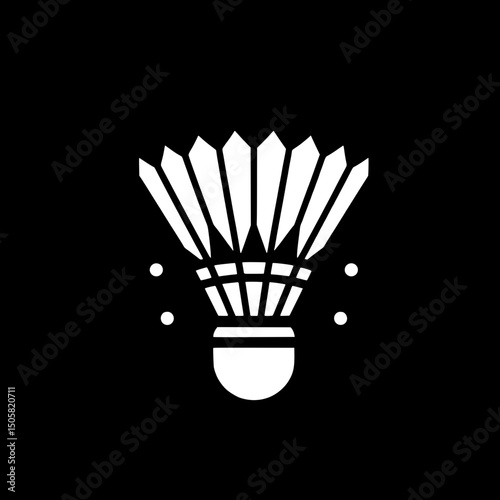 Black and White SVG of a Shuttlecock Icon