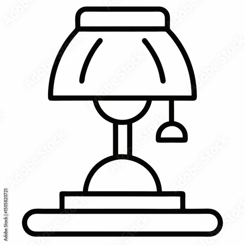 vector illustration of an electric table lamp
