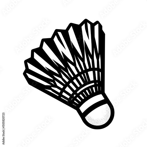 Black and White SVG of a Shuttlecock Icon
