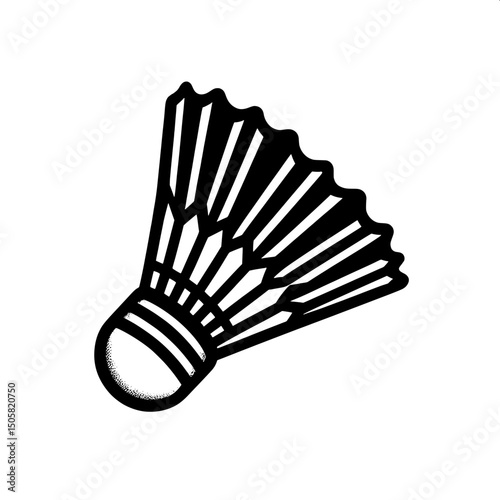Black and White SVG of a Shuttlecock Icon