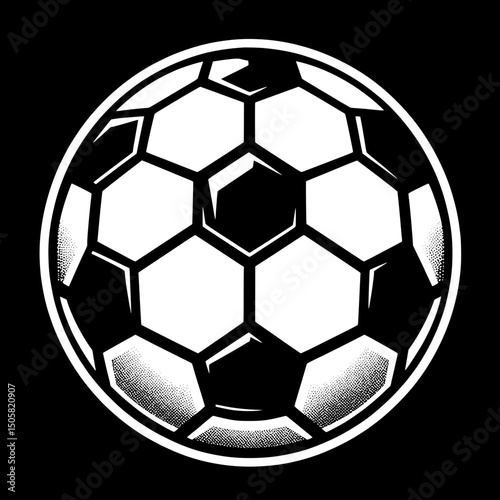 Black and White SVG of a Soccer Ball Icon