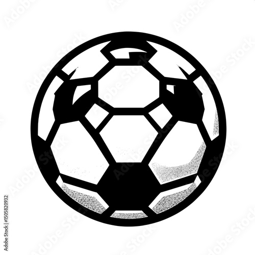 Black and White SVG of a Soccer Ball Icon