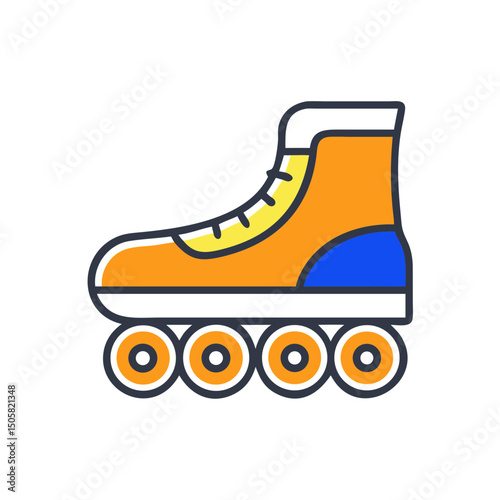 Colorful roller skates icon, for websites and apps
