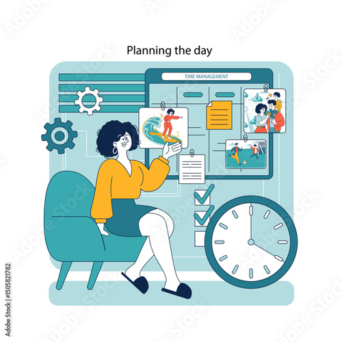 Family days at home. Flat Vector Illustration