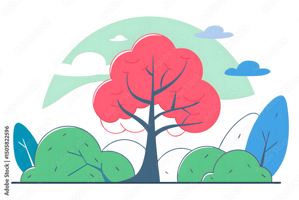 Fototapeta premium spring landscape with trees