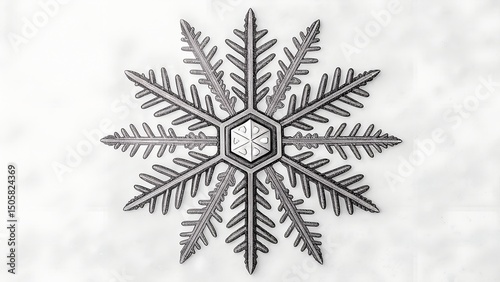 Intricate Snowflake Design Generated AI Art, Winter Wonderland