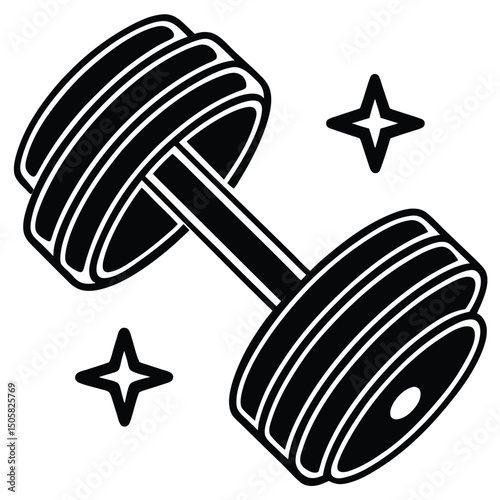 Workout Dumbbell Line Icon Minimal Style